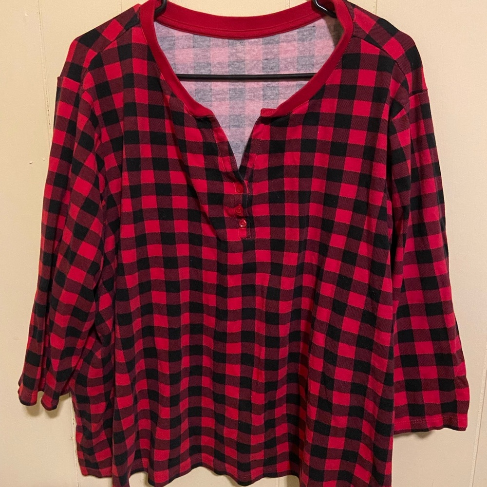 3 for $15 ❤️ Plaid Red and Black Women's Top
